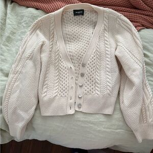 The Kooples Cream Cable Knit Cardigan